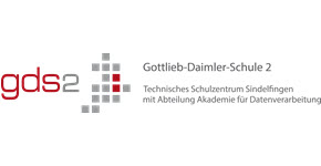 Schullogo der Gottlieb-Daimler-Schule 2 mit Abteilung Akademie für Datenverarbeitung